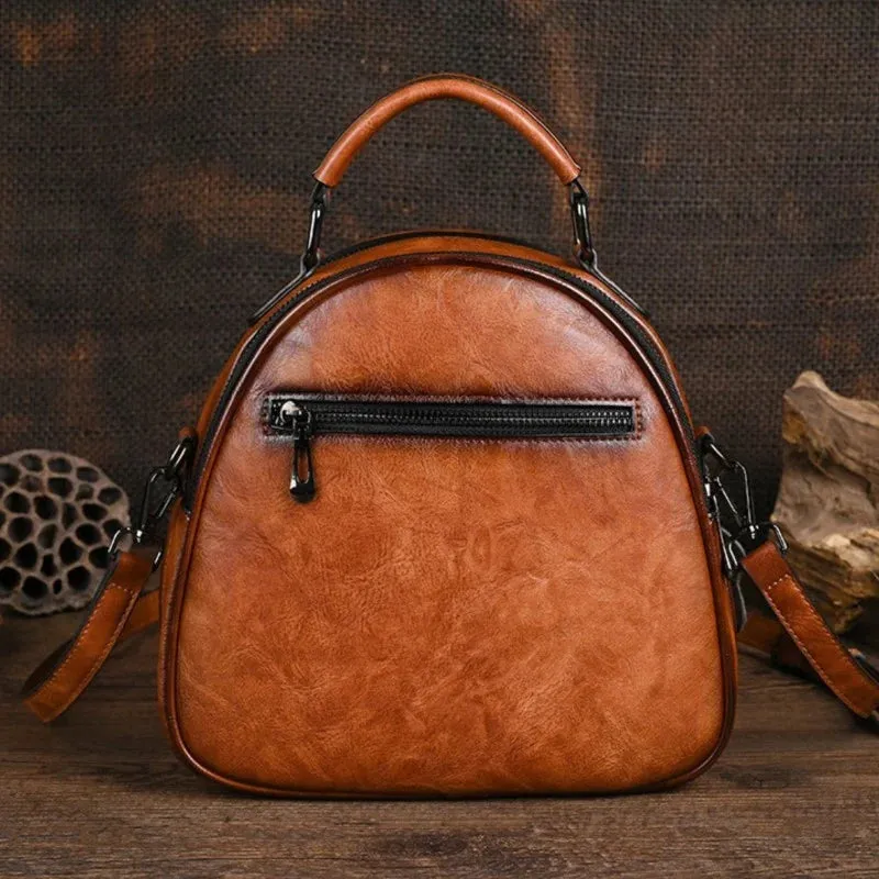 Vintage Handmade Embossed Leather Women Handbags