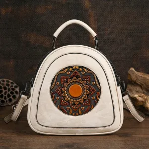 Vintage Handmade Embossed Leather Women Handbags